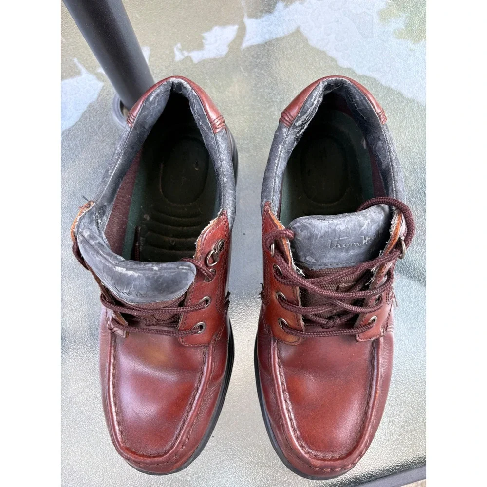 Thom McAn Jeff Mens Brown Leather Moc Toe Oxford Shoes Size 11 2508858